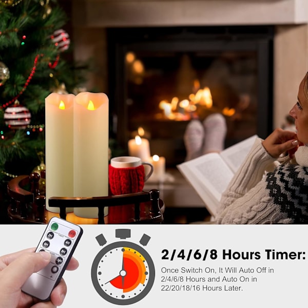 1 stk LED blokklys, ekte voks 10 tommer med fjernkontroll for bryllupsdekorasjon 10 tommer – 10 tum \u2013 1 styck 10 tum – 1 styck