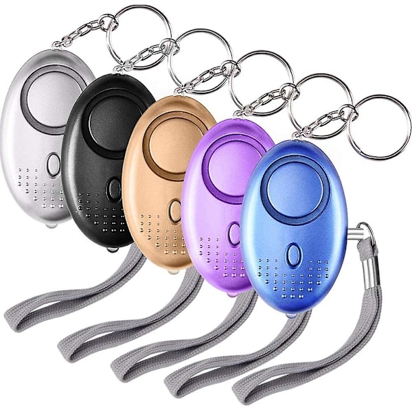 5-pack 140db personal security alarm key ring with led light, personal alarm