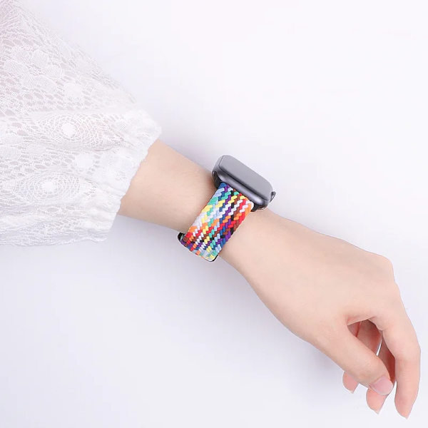 Punottu silmukka Apple Watch Rem 44mm 40mm 45mm 41mm 42mm 38mm 49mm Joustava Solo-ranneke iWatch series 9 se 7 5 6 Ultra2 Band 3.Black Unity 3. Black Unity 38mm 40mm 41mm