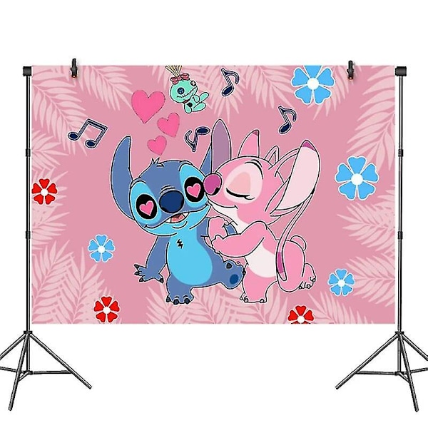 Vaaleanpunainen Stitch -syntymäpäiväjuhlakoriste Lilo ja Stitch -teemaiset astiat Enkeli-ilmapallot Lautaset Kupit Tarvikkeet Lapsille Tytöille Korkealaatuiset