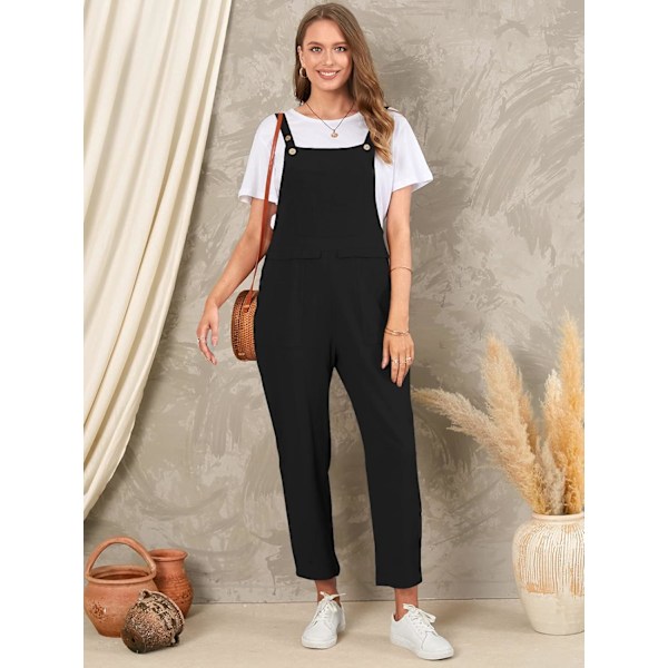 Kvinners Løse Overall Jumpsuit Casual Bukser $ XL Bomull og