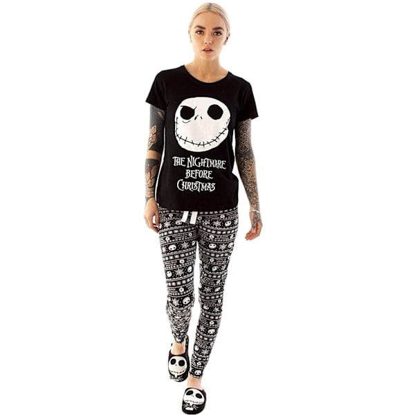 Nightmare Before Christmas Dame/Herre Jack Skellington Pyjamas Svart/Hvit Black/White M