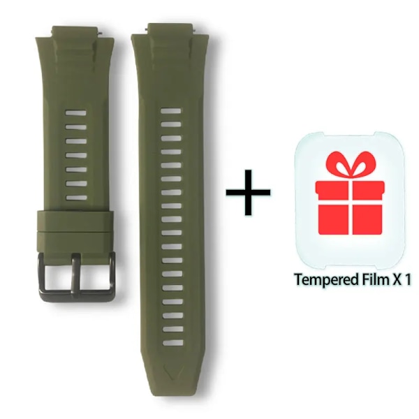 Original Mk66 Smartwatch Armband Vattentätt Band 15mm Armband Gratis En Bit Härdat Glas Smartwatch Delar Green