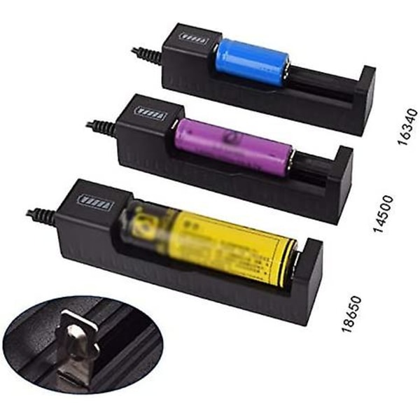 3.7V Litiumbatteri USB-laddare Bländande Ficklampsaccessoar, Svart