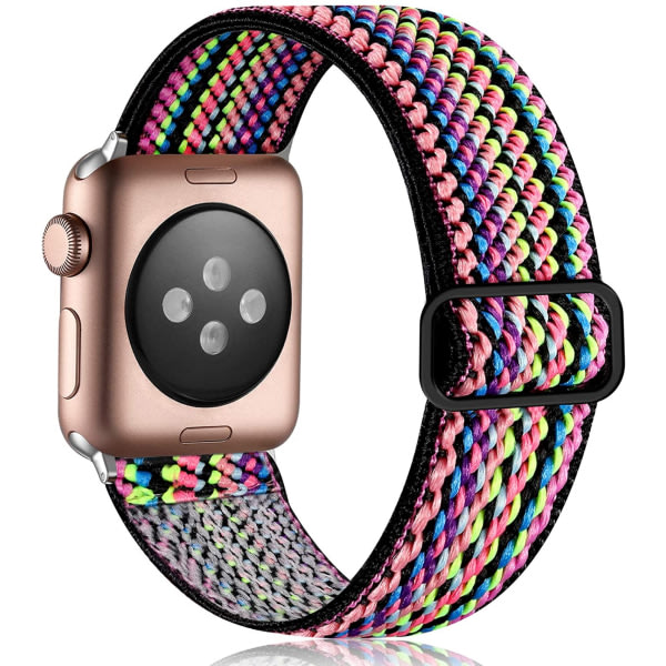 Stretchy Loop Band kompatibelt för Apple Watch 45mm 44mm 42mm för kvinnor tjejer,iWatch SE Series 6 5 4 3 2 1, Colorful Stripe
