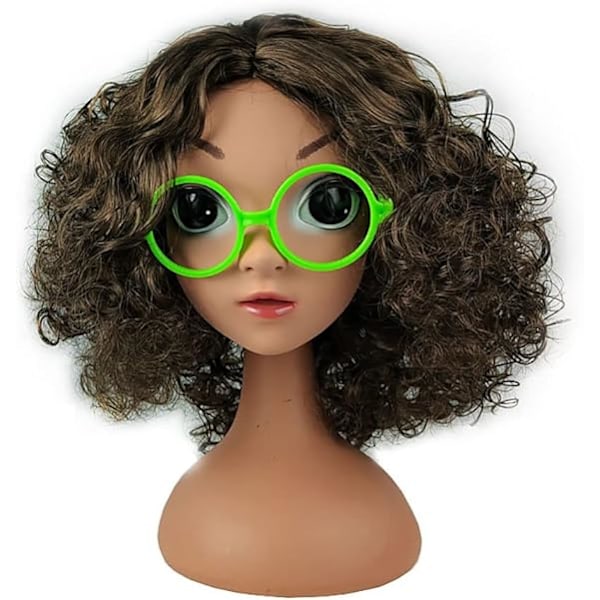 Jente Mirabelle parykk og briller Jente Encanto Prinsesse Rollespill H
