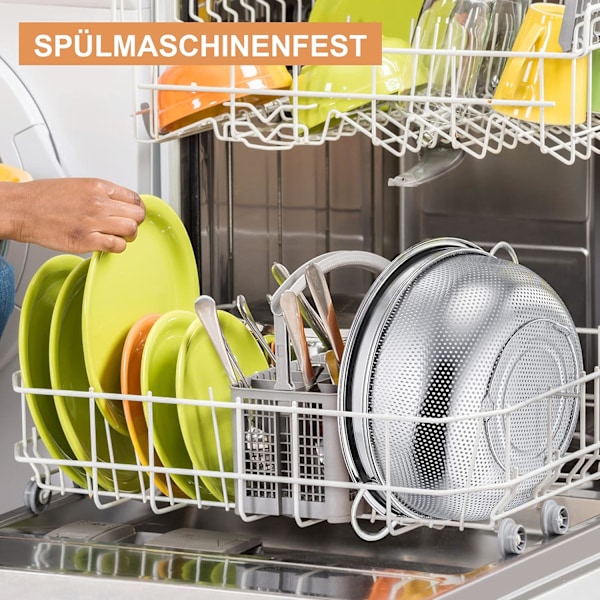 20 cm Siivilä, Ruostumattomasta Teräksestä Valmistettu Pastasiivilä Kahvalla, Mikrorei'itetty Keittiösiivilä