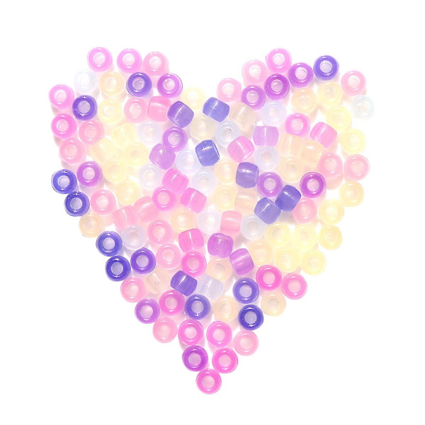1000 stk. Multi 7 Farge Plast UV-perler Transparent Perler Farge Magisk Endring UV-reaktive Pony Perler Selvlysende for Smykkefremstilling