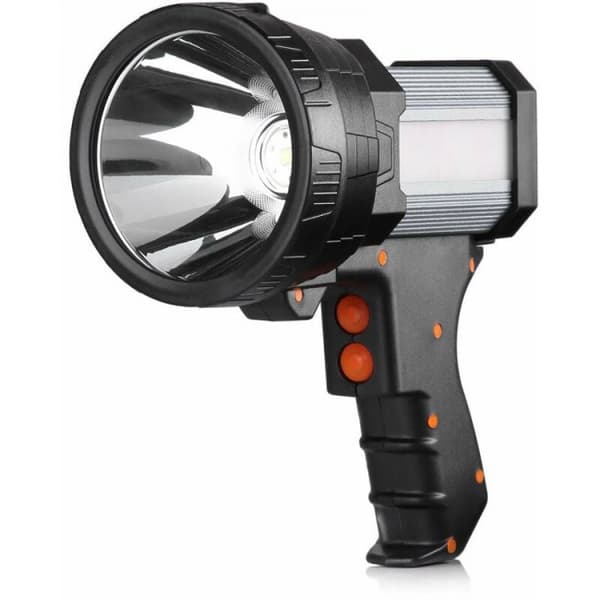 Sort - LED Camping Spotlight - Søgelygte med Foldbart Stativ