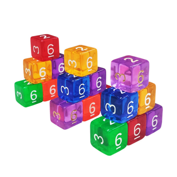 18 bitar polyedriska tärningar set 6-sidiga flerfärgade tärningar för DND RPG och matematikundervisning