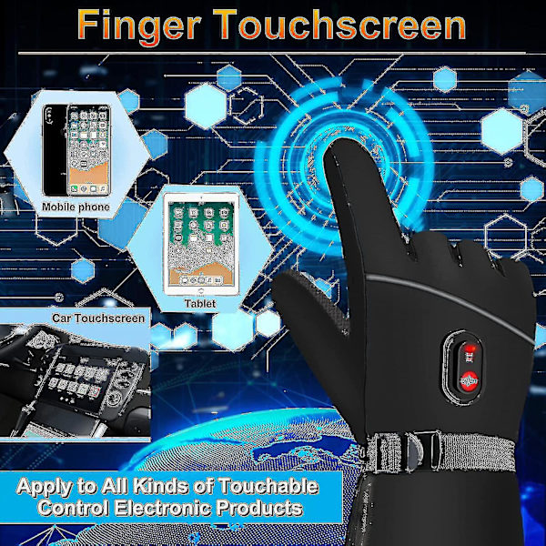 Opvarmede Handsker Genopladelige Elektriske Batteri Opvarmede Handsker Touch Screen Handsker Voksne Unisex