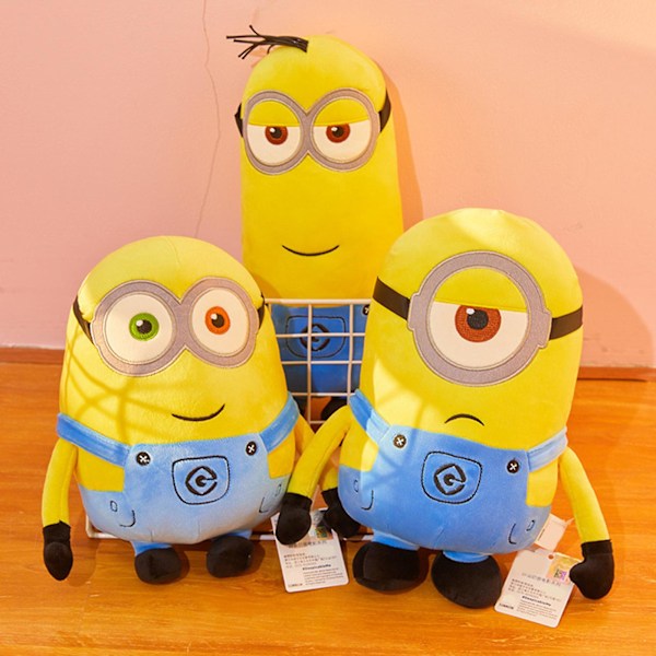 Minions gosedjur plyschleksak Stuart/Kevin/Bob Kawaii mjuk söt sovande plysch sängkudde Alla hjärtans dag för barn Småbarn 30cm 30 cm Stuart