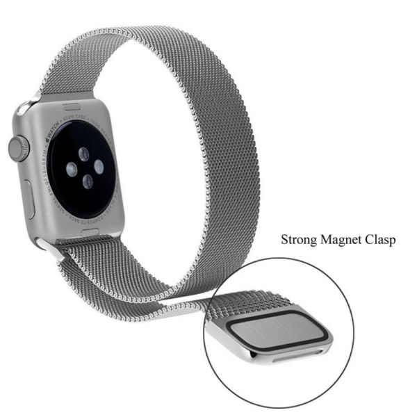 Apple Watch Armband 41/40/38 mm Milanese Loop Metal - Välj färg Silver