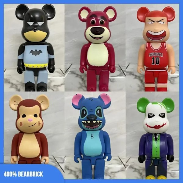 400 % Bearbrick Batman Actionfigur Anime Filmer Karakter Figur PVC Statue Rommodell Dekorasjon Barn Julegaver 28cm Style 13 Style 13 28cm