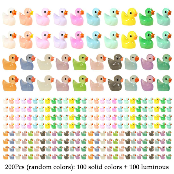 100-300 stk. Mini Resin Ænder, Miniature Figurer til Eventyrhaver RandomS 200