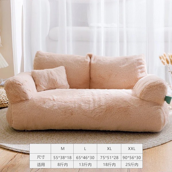 Fire Season Universal Dyre Hule Super Myk Sofa Hund & Katt Seng Vaskbar Vinter Varme Luksus Korallfløyel Hunder Bur Kjæledyr Tilbehør Beige beige XL