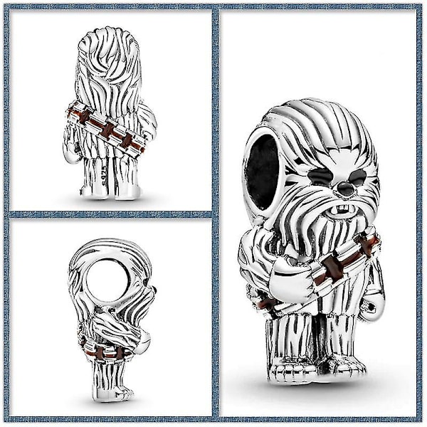 S925 Hopeakorut Star Wars Anime Tarvikkeet Yoda Bb-8 R2 Mandalorian DIY Helmet Riipus Sopii Pandora Lelu Lahja