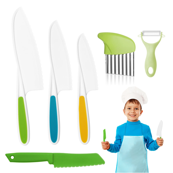 Lasten veitsisarja 6 osaa - Lapsiystävälliset veitset Multicolor multifunction