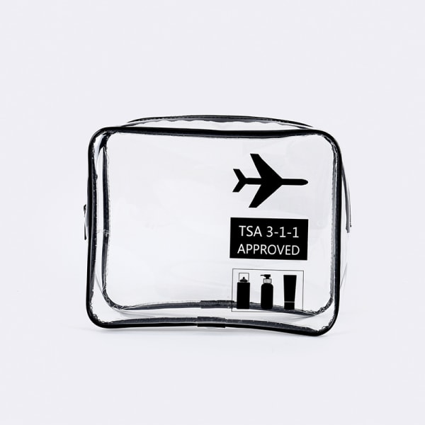 Läpinäkyvä kosmetiikkalaukku - 2 x lentokoneen läpinäkyvää laukkua - nestemäisten tuotteiden kuljetus