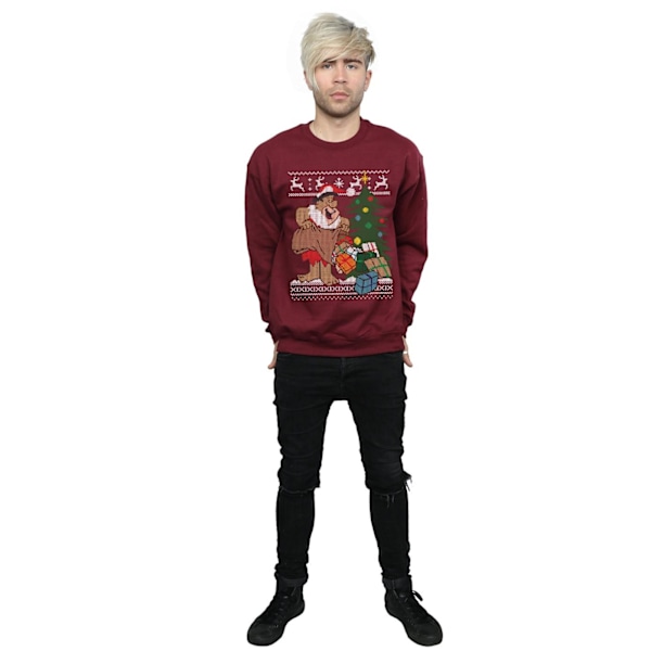 The Flintstones Herr Jul Fair Isle Sweatshirt M Bourgogne Bourgogne Burgundy M