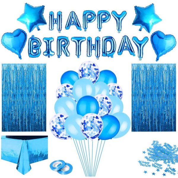 Blå, Ballong födelsedag dekoration ballonger, ballonger glitter, deco