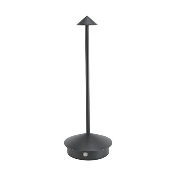 Alumiininen himmennettävä LED-pöytälamppu, IP54-suojaus, sisä- ja ulkokäyttöön, pistokkeellinen latauspohja, H29cm, EU-pistoke - Corten-WELLNGS Black