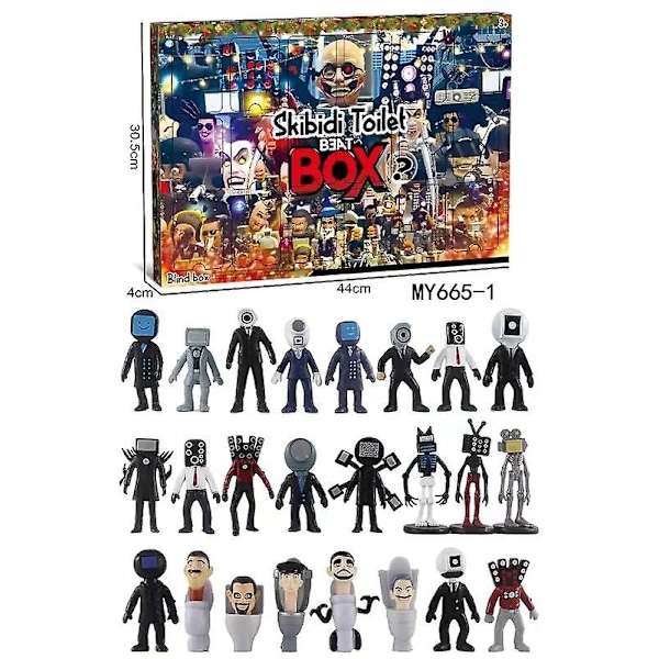 12/18 st Skibidi toalettfigurer Toalett TV Man Slumpmässig Jul Adventskalender för pojkar flickor och tonåringar Julgåvor fw 18 pcs