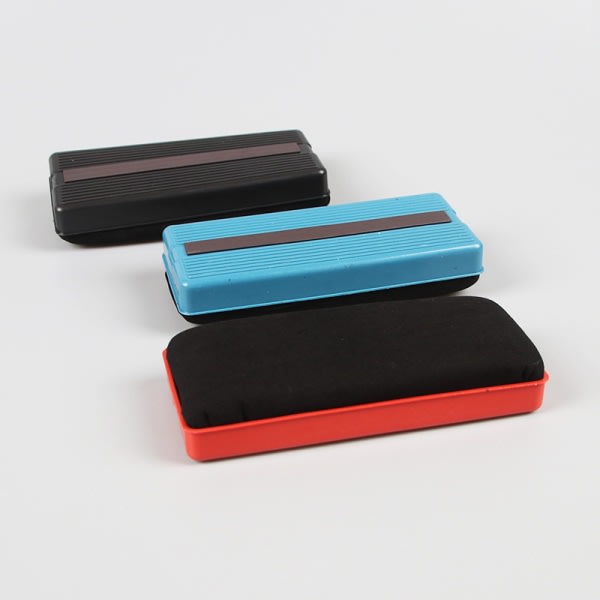 3ST Magnetisk Whiteboard Eraser Borste Svart Röd Blå