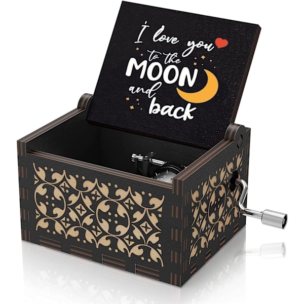 am my ray of sunshine wooden colorful black music box i love you to the moon and back vintage hand crank music box gifts for