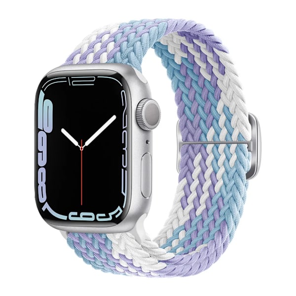 Flätad ögla för Apple Watch Rem 44mm 40mm 45mm 41mm 42mm 38mm 49mm Elastiskt Solo armband iWatch series 9 se 7 5 6 Ultra2 Band 13.violet 13.violet 38mm 40mm 41mm