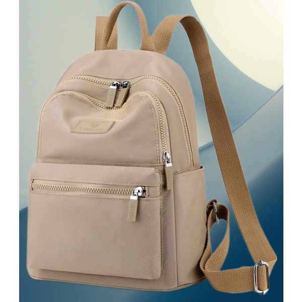 Collants Liten nylon för kvinnor Lätt miniryggsäck Plånbok Travel Day Bag (khaki)