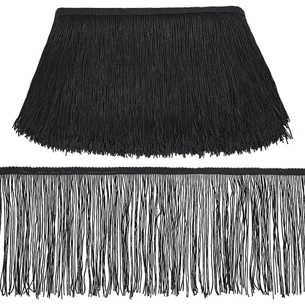 9M af 15cm Frynse Trim Lace Tassel Sort Kæde Frynse Trim Bånd til Latin Dans Kjole DIY Tøj Pynt Lampskærm