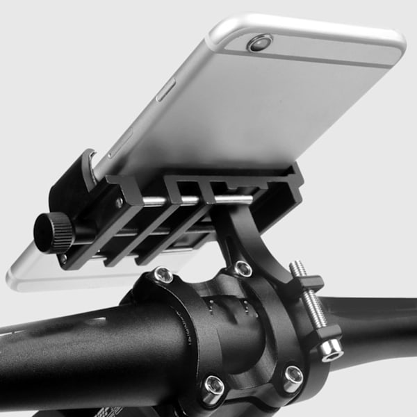 Telefonhållare i aluminiumlegering för cykel, cykelutrustning för mountainbike, motorcykel, svart 0.2
