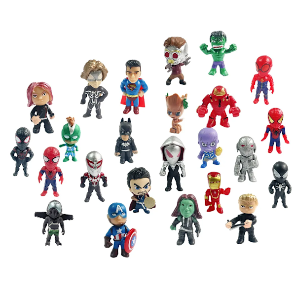 Disney Marvel Avengers Adventskalenderboks Anime Figur Iron Man Spider-Man Hulk Legetøjsmodeller Dekorer Julegaver til Børn APRICOT