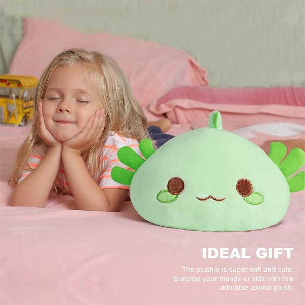 Onsoyours Söta Axolotl Plyschdjur, Mjukt Fyllt Djur Salamander Plyschkudde, Kawaii Plyschleksak för Barn (Grön Axolotl, 13 tum) Green