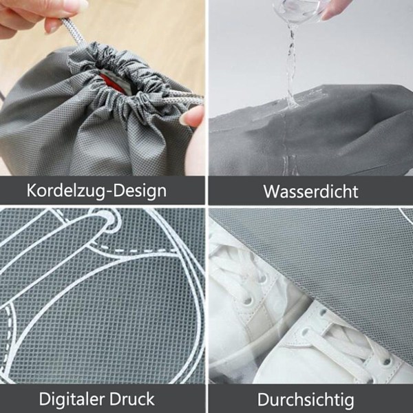 Skosäck reseväska vattentät dammsäker skosäck i non-woven tyg