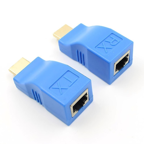 Rj45 Lan-nettverksutvidelse Sender Mottaker Tx Rx Cat5e Cat6 Ethernet-kabel V1.4 30m 4k Hd Tv 1080p
