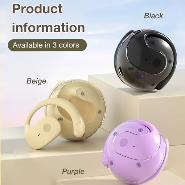 Bluetooth-headset, Trådlösa Öronkrok Bluetooth-hörlurar, Ultralätta Smärtfria