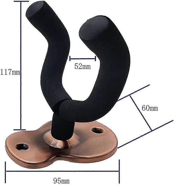 Gitarrväggfäste, Gitarrhängare i metall - 2-pack, Gitarrfäste med lock stil 1 style1