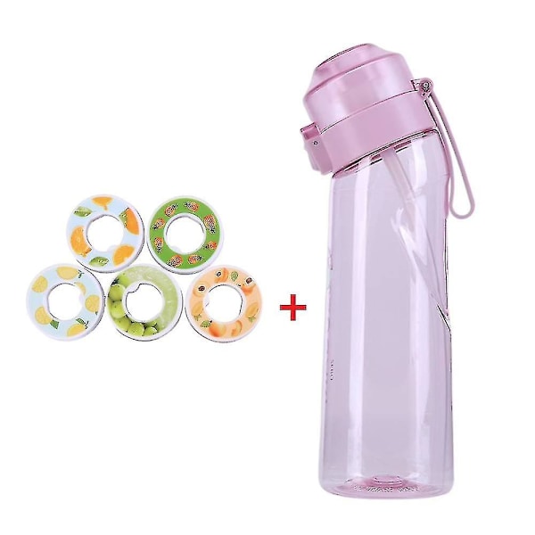Smaksatt Vattenflaska med 7 Smakkapslar Air Water Up Flaska Frostat Svart 650ml Air Starter Up Set Vattenkopp för Camping Sport K K SPAIN