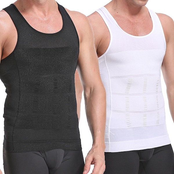 Formende Tanktop til Mænd / Korrigerende - Flot Farve! L Sort Black l