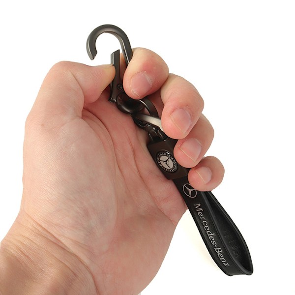 Läder Nyckelring Krok Nyckelring med Bilmärkeslogga Fjäderspänne & Ring Kompatibel med Stora Bilmärken【GKS】 DODGE