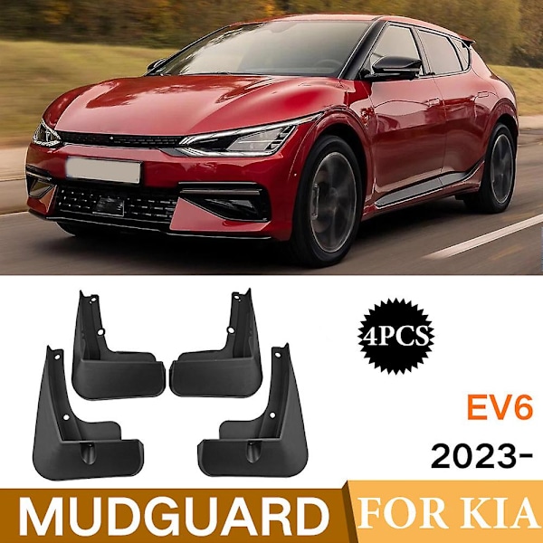 4 stänkskydd för Kia Ev6 2023, stänkskydd fram och bak, hjulstänkskydd, biltillbehör