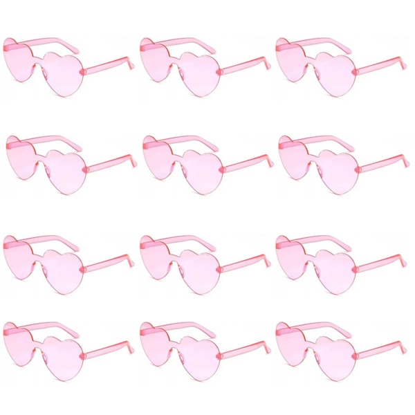 12 Pairs Heart Shaped Sunglasses For Women Rimless Heart Glasses Bachelorette Sunglasses Bulk Valentine's Day Gifts