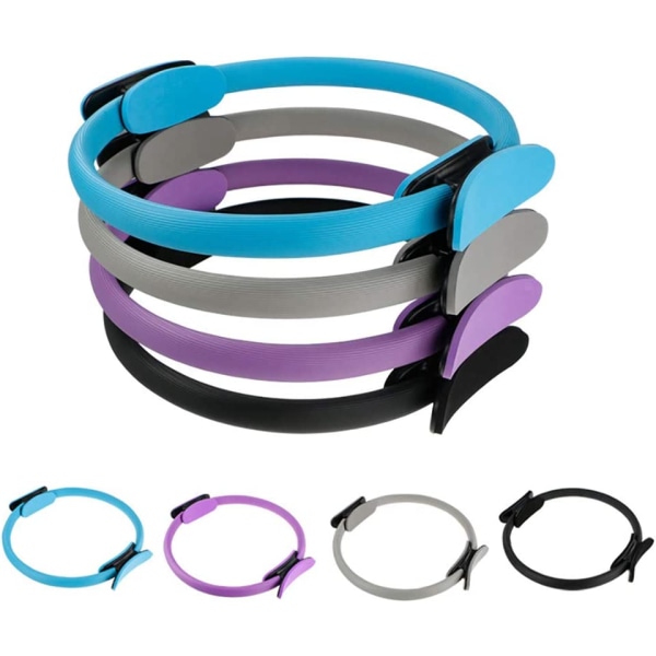 Kvinnor Pilates Resistance Yoga Ring Dubbelhandtag Fitness Circle Pilates Yoga Fitness Exercise, blå, 36 x 39 cm