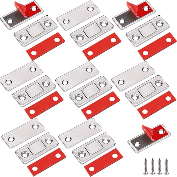 Magnetisk dörrmagnet set med 6 ultratunna rostfritt stål