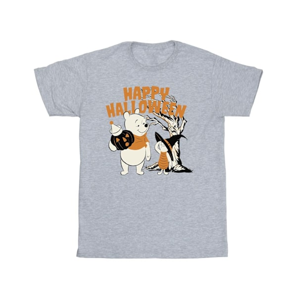 Disney Pojkars Winnie The Pooh Och Piglet Glad Halloween T-shirt Sportgrå Sports Grey 9-11 Years