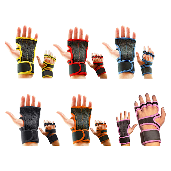 1/2/3/5 2 stk Lette og pustende treningshansker i skinn for Orange S Orange S 1Set