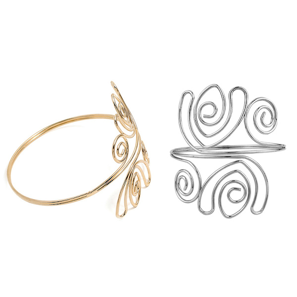 Blommig Övre Arm Manschettarmband Hål Silver