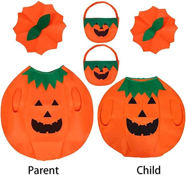 Voksen Halloween Græskar Kostumesæt Græskar Poncho